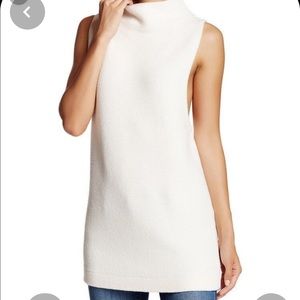 FREE PEOPLE mock neck sleeveless white sweater